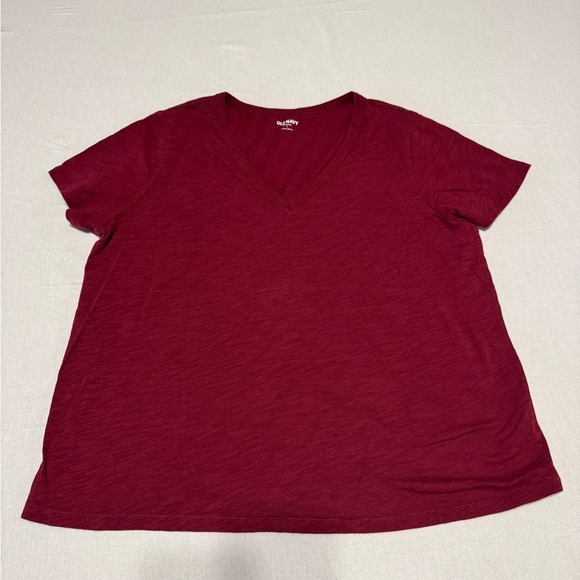 Old Navy Size Large Women's V-Neck Burgundy Top - Picture 1 of 5